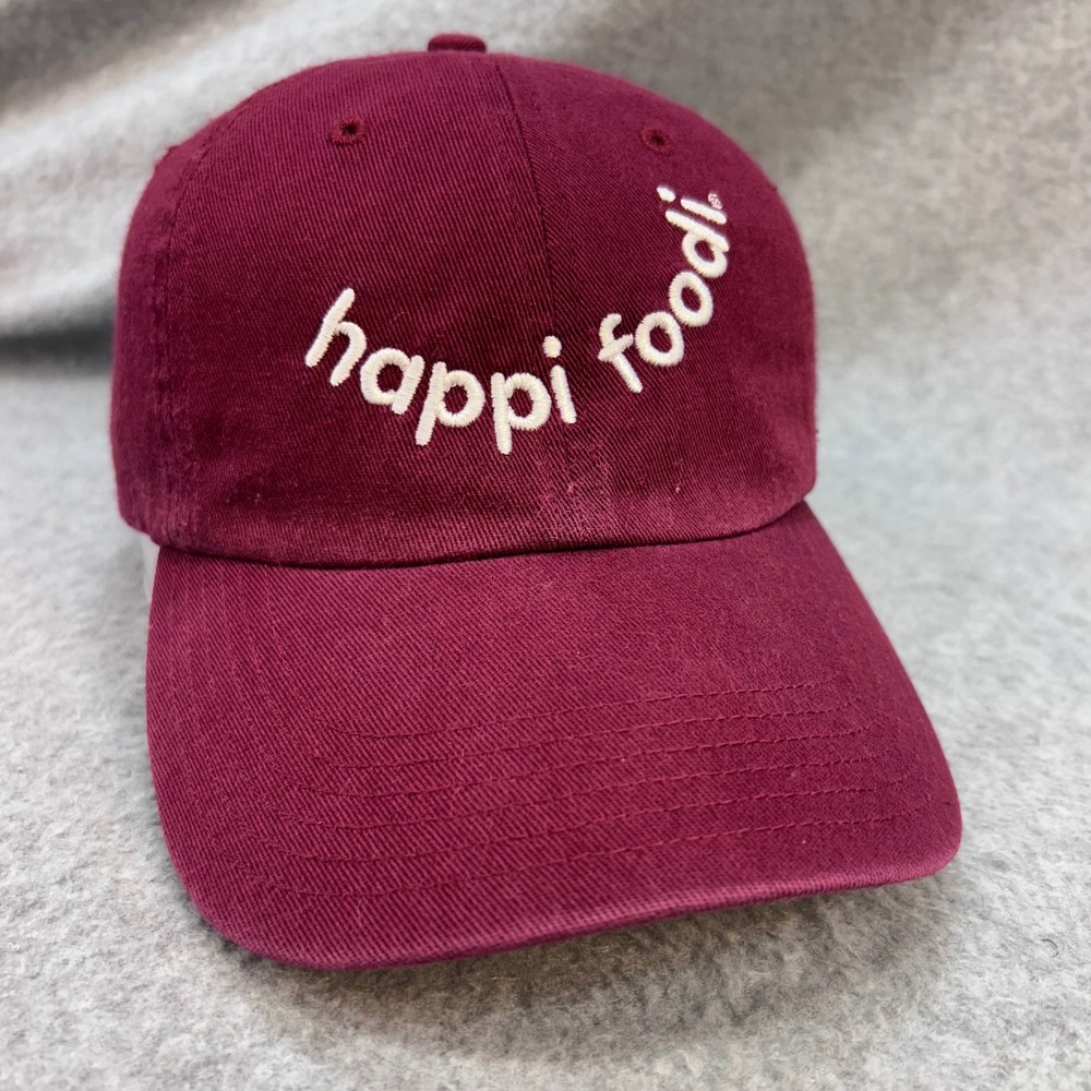 Happi Foodi Unisex Maroon Richardson Hat Embroidered Cotton Strapback OSFM